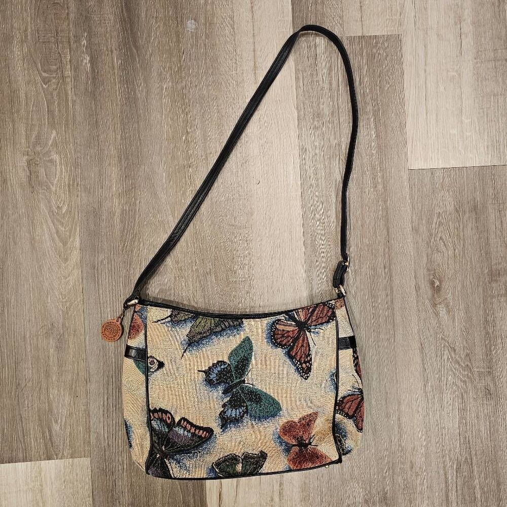 S.A.S. Vintage Butterfly Leather Medium Purse